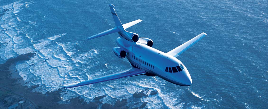 Dassault Falcon 900EX cabin interior for Boca Raton charter
