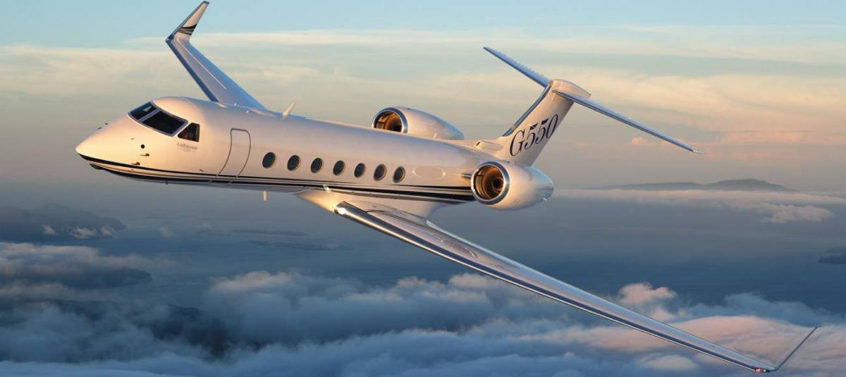 Gulfstream G550 cabin interior for Boca Raton charter