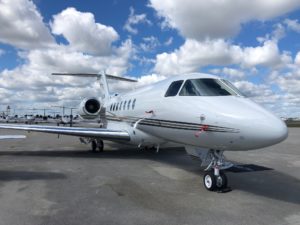 Hawker 4000 cabin interior for Boca Raton charter