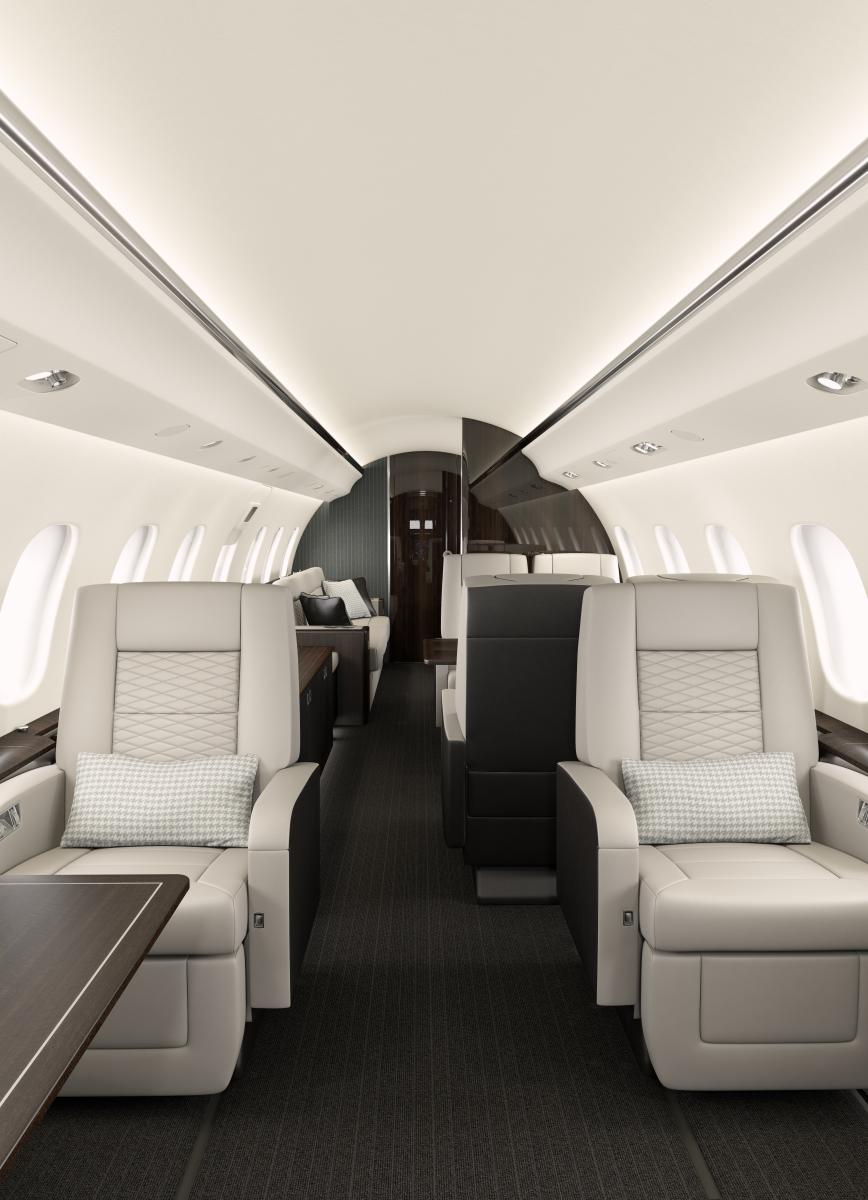 Global 6000 cabin interior for Boca Raton charter