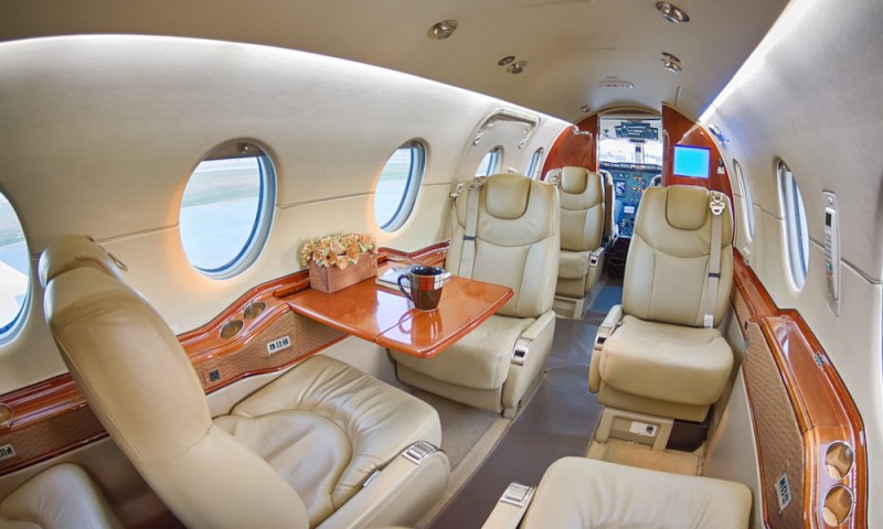 Beechjet 400A cabin interior for Boca Raton charter