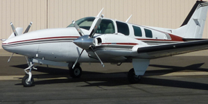 Beech Baron 58 cabin interior for Boca Raton charter