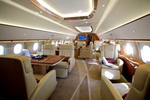 Airbus ACJ319 cabin interior for Boca Raton charter