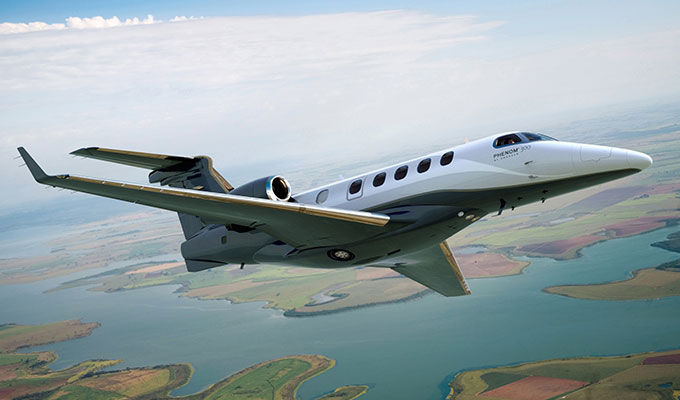 Embraer Phenom 300 cabin interior for Boca Raton charter