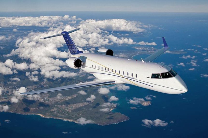 Challenger 850 cabin interior for Boca Raton charter