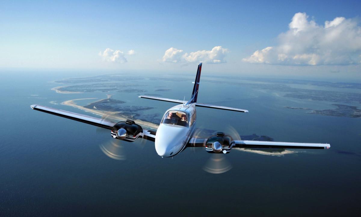 Beechcraft Baron G58 cabin interior for Boca Raton charter